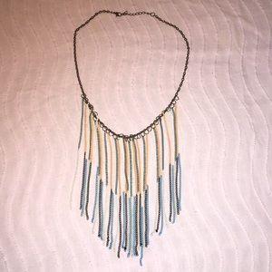Multi colored fringe necklace